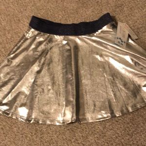 NWT 2 skirts- silver and blue velvet girls 7